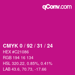 Color code: CMYK 0 / 92 / 31 / 24 | qconv.com