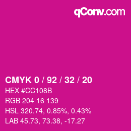 Color code: CMYK 0 / 92 / 32 / 20 | qconv.com