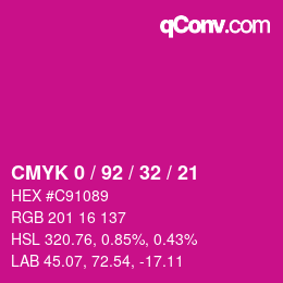 Color code: CMYK 0 / 92 / 32 / 21 | qconv.com