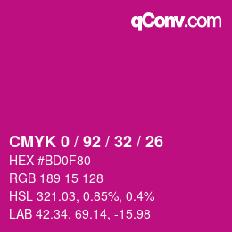 Color code: CMYK 0 / 92 / 32 / 26 | qconv.com