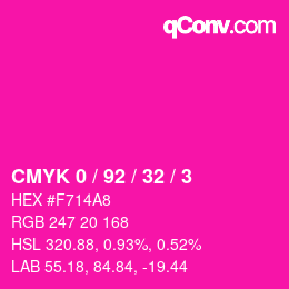 カラーコード: CMYK 0 / 92 / 32 / 3 | qconv.com