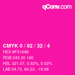 Farbcode: CMYK 0 / 92 / 32 / 4 | qconv.com