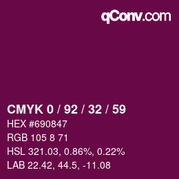 Color code: CMYK 0 / 92 / 32 / 59 | qconv.com