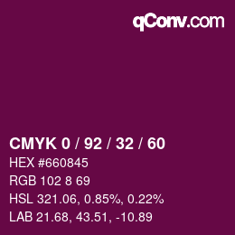 Color code: CMYK 0 / 92 / 32 / 60 | qconv.com
