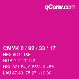 カラーコード: CMYK 0 / 92 / 33 / 17 | qconv.com