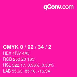 カラーコード: CMYK 0 / 92 / 34 / 2 | qconv.com