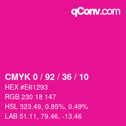 カラーコード: CMYK 0 / 92 / 36 / 10 | qconv.com