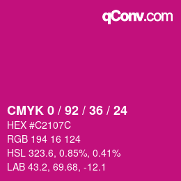 颜色代码: CMYK 0 / 92 / 36 / 24 | qconv.com