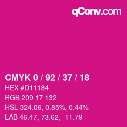 カラーコード: CMYK 0 / 92 / 37 / 18 | qconv.com