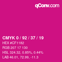 カラーコード: CMYK 0 / 92 / 37 / 19 | qconv.com
