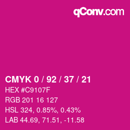 Farbcode: CMYK 0 / 92 / 37 / 21 | qconv.com