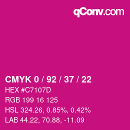 カラーコード: CMYK 0 / 92 / 37 / 22 | qconv.com