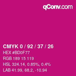 Color code: CMYK 0 / 92 / 37 / 26 | qconv.com