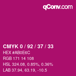 Color code: CMYK 0 / 92 / 37 / 33 | qconv.com