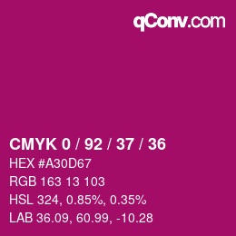 カラーコード: CMYK 0 / 92 / 37 / 36 | qconv.com