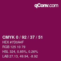Color code: CMYK 0 / 92 / 37 / 51 | qconv.com