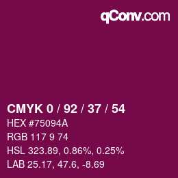 Color code: CMYK 0 / 92 / 37 / 54 | qconv.com