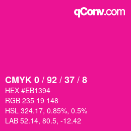 Farbcode: CMYK 0 / 92 / 37 / 8 | qconv.com