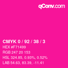 カラーコード: CMYK 0 / 92 / 38 / 3 | qconv.com