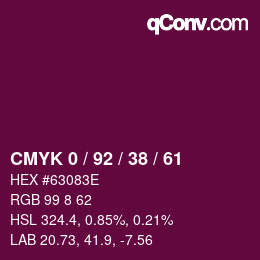 カラーコード: CMYK 0 / 92 / 38 / 61 | qconv.com