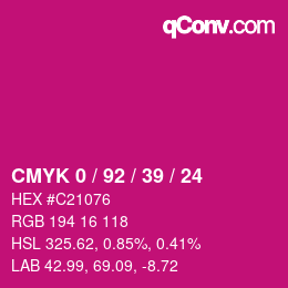 Color code: CMYK 0 / 92 / 39 / 24 | qconv.com