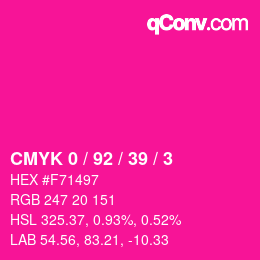 カラーコード: CMYK 0 / 92 / 39 / 3 | qconv.com