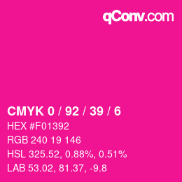 カラーコード: CMYK 0 / 92 / 39 / 6 | qconv.com