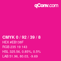 Farbcode: CMYK 0 / 92 / 39 / 8 | qconv.com