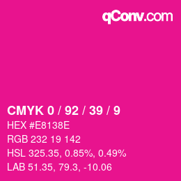 カラーコード: CMYK 0 / 92 / 39 / 9 | qconv.com