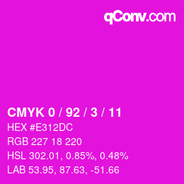 カラーコード: CMYK 0 / 92 / 3 / 11 | qconv.com