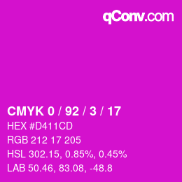 Color code: CMYK 0 / 92 / 3 / 17 | qconv.com