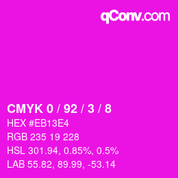 Farbcode: CMYK 0 / 92 / 3 / 8 | qconv.com