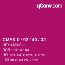 Color code: CMYK 0 / 92 / 40 / 32 | qconv.com
