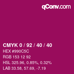 Color code: CMYK 0 / 92 / 40 / 40 | qconv.com