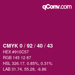 Color code: CMYK 0 / 92 / 40 / 43 | qconv.com