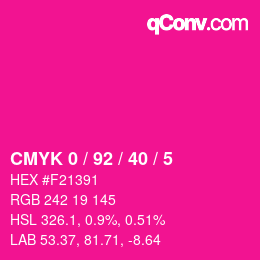 カラーコード: CMYK 0 / 92 / 40 / 5 | qconv.com