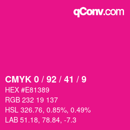 颜色代码: CMYK 0 / 92 / 41 / 9 | qconv.com