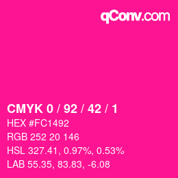 カラーコード: CMYK 0 / 92 / 42 / 1 | qconv.com