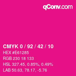 カラーコード: CMYK 0 / 92 / 42 / 10 | qconv.com