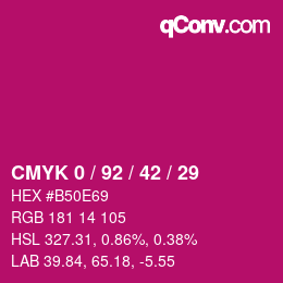 Color code: CMYK 0 / 92 / 42 / 29 | qconv.com