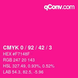 カラーコード: CMYK 0 / 92 / 42 / 3 | qconv.com