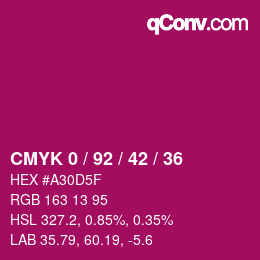 カラーコード: CMYK 0 / 92 / 42 / 36 | qconv.com