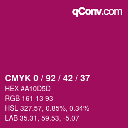 カラーコード: CMYK 0 / 92 / 42 / 37 | qconv.com