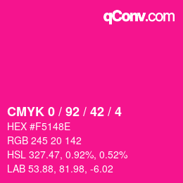 Color code: CMYK 0 / 92 / 42 / 4 | qconv.com