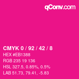 Farbcode: CMYK 0 / 92 / 42 / 8 | qconv.com