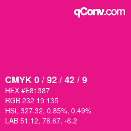 Farbcode: CMYK 0 / 92 / 42 / 9 | qconv.com