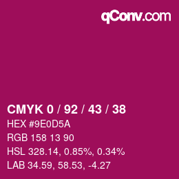 Color code: CMYK 0 / 92 / 43 / 38 | qconv.com