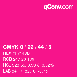 カラーコード: CMYK 0 / 92 / 44 / 3 | qconv.com