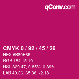 Color code: CMYK 0 / 92 / 45 / 28 | qconv.com