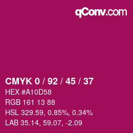 カラーコード: CMYK 0 / 92 / 45 / 37 | qconv.com